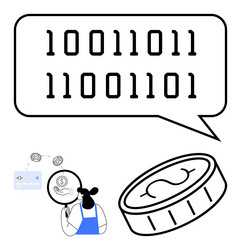 decoding binary for financial transactions digital vector image