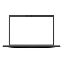 notebook - laptop front view with white monitor vector image