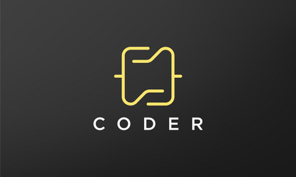 programming code technology logo in a simple vector