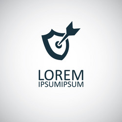 shield arrow target icon for web and ui on white vector image