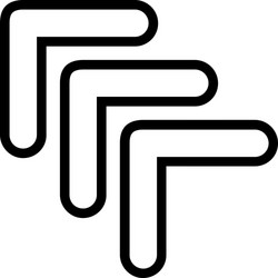 triple pointer left up outline icon vector image