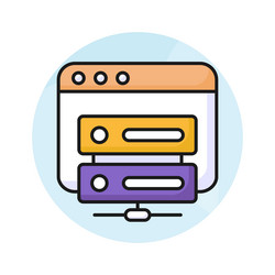 web page with data server denoting hosting vector image