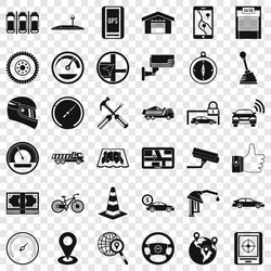 machine icons set simple style vector image