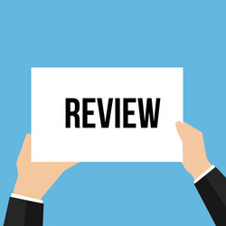 Man showing paper review text vector