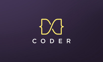 programming code technology logo in a simple vector