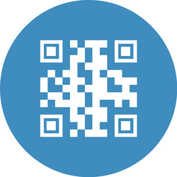 qr code inside circle design vector image