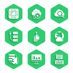 Set data export monitor with graph chart server vector