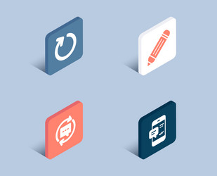 update comments loop and pencil icons smartphone vector image