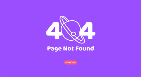 404 page not found error layout template vector image