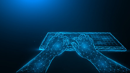 Abstract Hands & Computer Keyboard vector