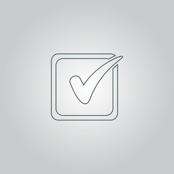check list button mark in box sign vector image