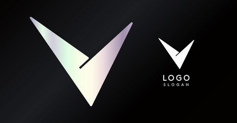 geometric triangular v letter abstract dynamic vector image