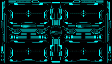hud futuristic elements 4 screen user interface vector image
