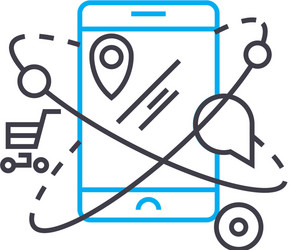 mobile applications thin line stroke icon vector image