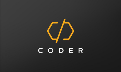 programming code technology logo in a simple vector