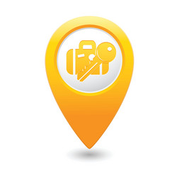 suitecaseandkey map pointer yellow vector image