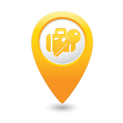 suitecaseandkey map pointer yellow vector