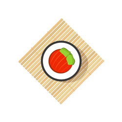 sushi roll with abstract vegetables salmon vector image