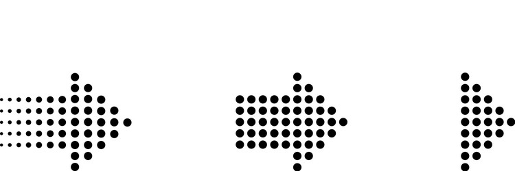arrows in a dots design row arrow vector image