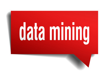 Data mining red 3d speech bubble vector