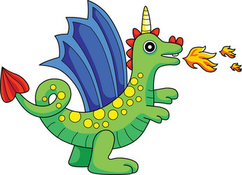 Cute little water dragon isolated Royalty Free Vector Image