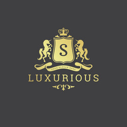 Luxury Crest & Monogram Template Vector Image
