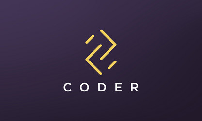 programming code technology logo in a simple vector