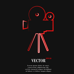 videocamera flat modern web button and space vector