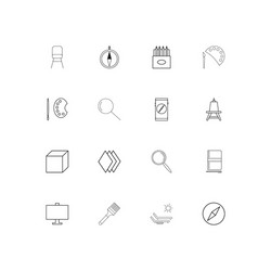 creative process and design linear thin icons set vector image