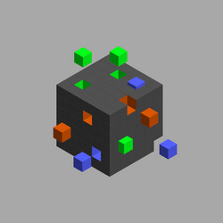 cube from small cubes big data concept vector image