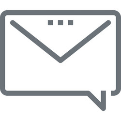email message flat line web icon concept vector image
