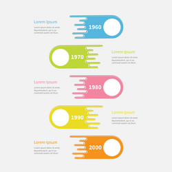 five step timeline infographic vertical colorful vector image