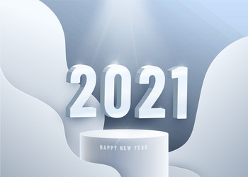 Happy New Year 2021 - Ice Numbers vector image