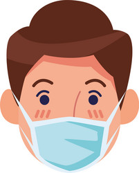 Man using face mask head character vector