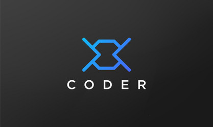 programming code technology logo in a simple vector