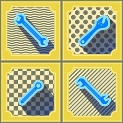 Seamless background with different wrench vector