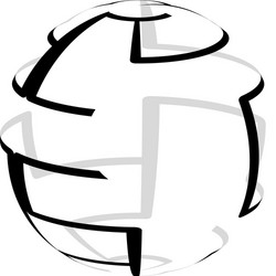 sphere with random irregular lines icon symbol vector image