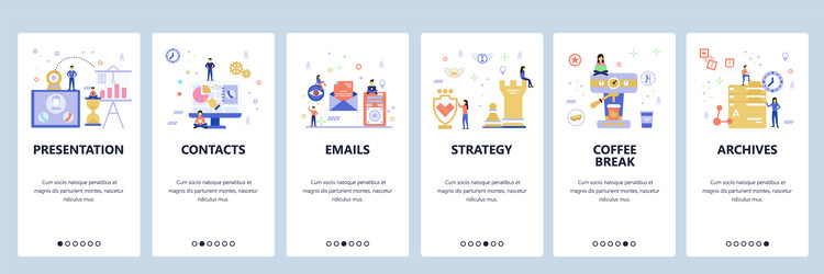 website and mobile app onboarding screens vector image
