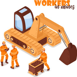 Workers in mines background vector