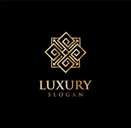 Art Deco Gold Geometric Logo Vector Image