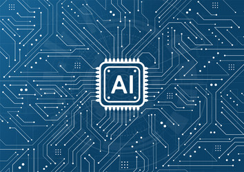 Artificial intelligence chipset on circuit board vector