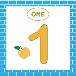 card number 1 one learning numbers mathematics vector image