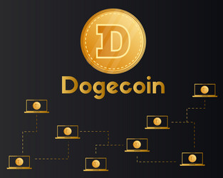 dogecoin blockchain technology style background vector