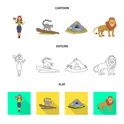 Isolated object of nature and fun icon set vector