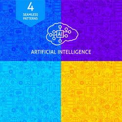 line artificial intelligence patterns vector image