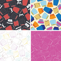 set of seamless pattern with skirts vector