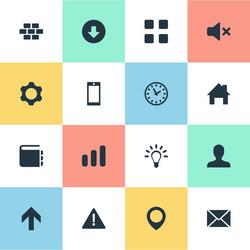 set of simple web icons vector image