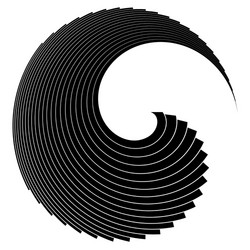 Circular abstract monochrome design element vector