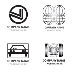 logo bundle coorporate awesome modern concept vector