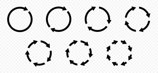 set of arrows rotating in a circle vector image